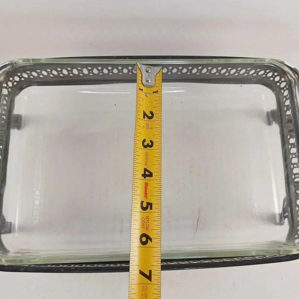 Vtg Silver Plated Footed Casserole Dish Holder Book Holder 10x6